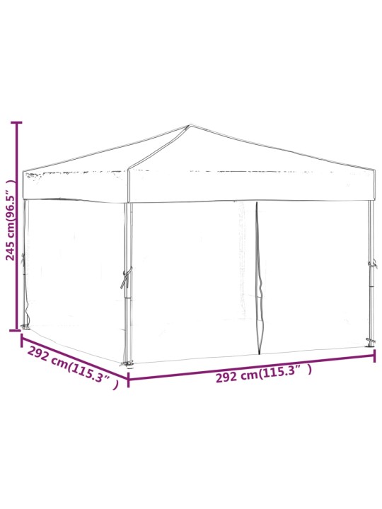 Saliekama nojume ar sienām, zila, 3x3 m
