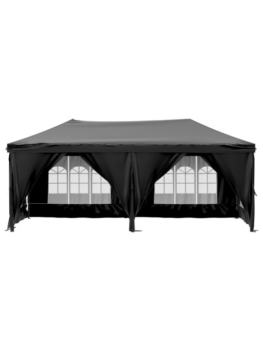 Saliekama nojume ar sienām, melna, 3x6 m