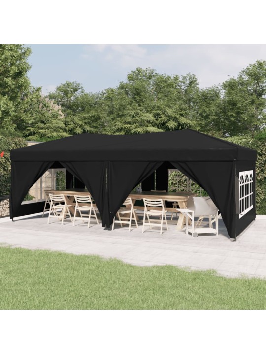 Saliekama nojume ar sienām, melna, 3x6 m