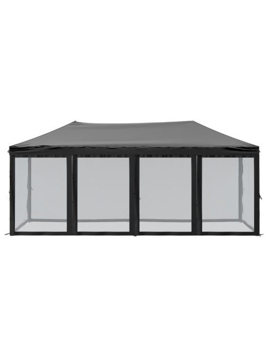 Saliekama nojume ar sienām, melna, 3x6 m