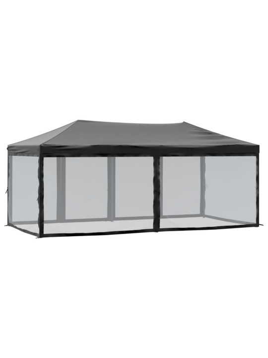 Saliekama nojume ar sienām, melna, 3x6 m