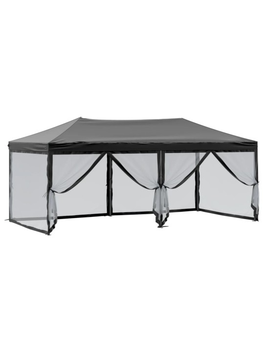 Saliekama nojume ar sienām, melna, 3x6 m
