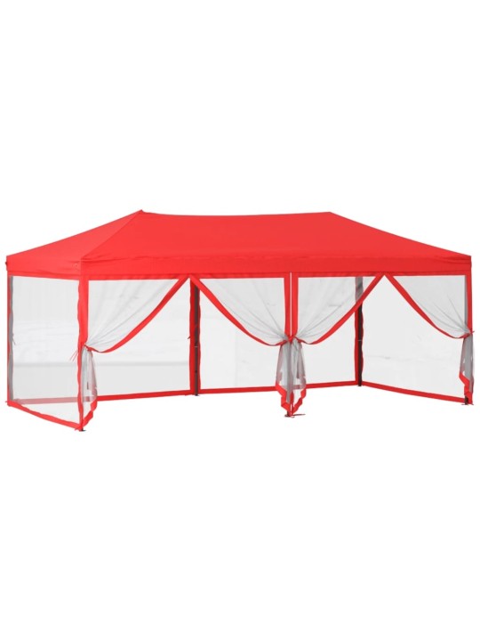 Saliekama nojume ar sienām, sarkana, 3x6 m