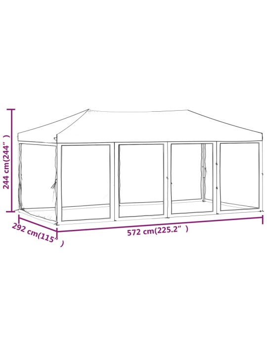 Saliekama nojume ar sienām, sarkana, 3x6 m