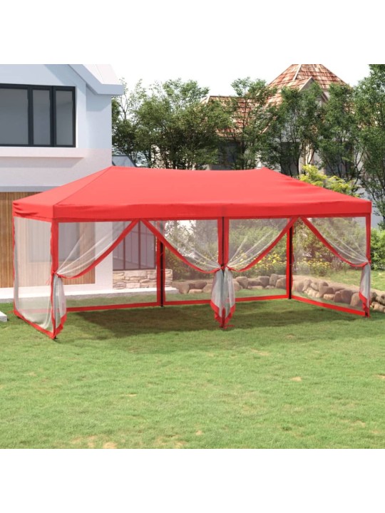 Saliekama nojume ar sienām, sarkana, 3x6 m