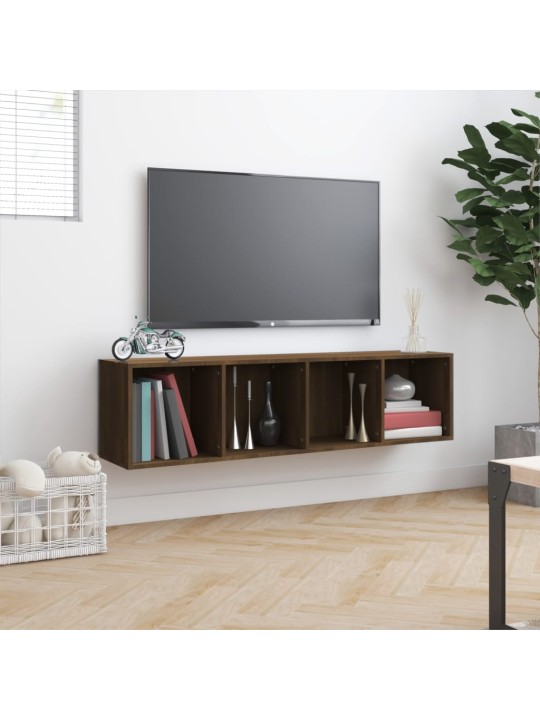 Grāmatu skapītis/tv skapītis, brūna ozola, 143x30x36 cm