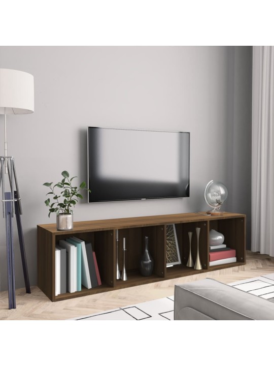 Grāmatu skapītis/tv skapītis, brūna ozola, 143x30x36 cm