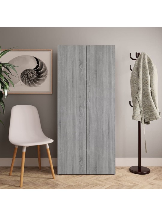 Apavu plaukts, pelēka ozola, 80x35,5x180 cm, inženierijas koks