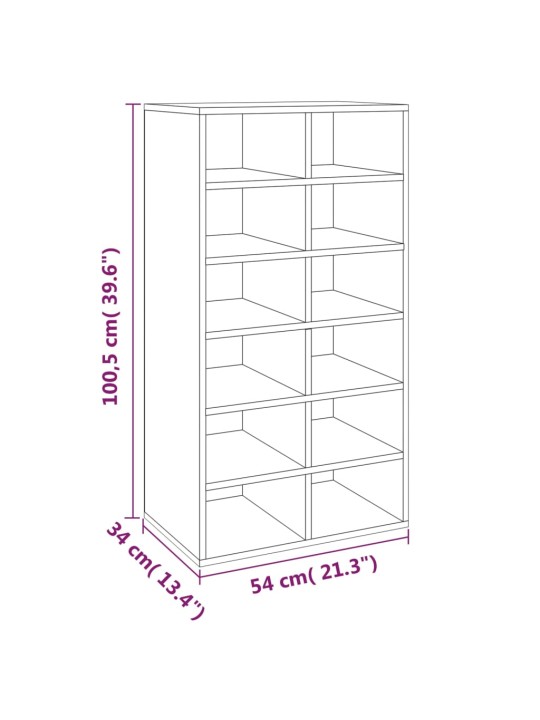Apavu plaukts, pelēka ozolkoka, 54x34x100,5, inženierijas koks