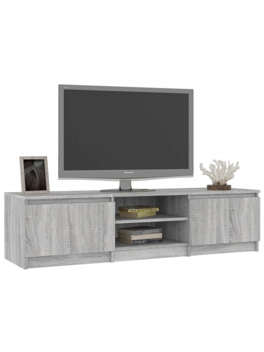 Tv skapītis, pelēka ozolkoka, 140x40x35,5 cm, inženierijas koks