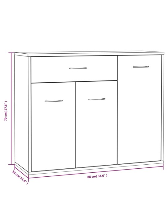 Kumode, ozolkoka krāsa, 88x30x70 cm, inženierijas koks