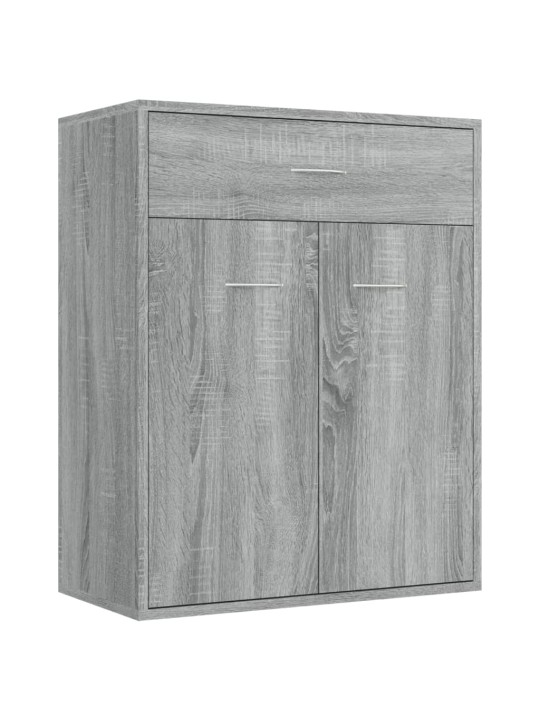 Kumode, pelēka ozolkoka krāsa, 60x30x75 cm, inženierijas koks