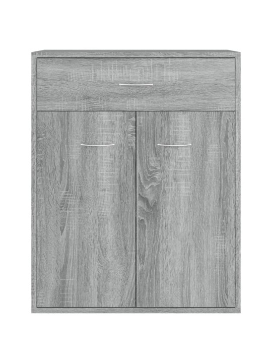 Kumode, pelēka ozolkoka krāsa, 60x30x75 cm, inženierijas koks