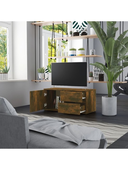 Tv skapītis, ozolkoka krāsa, 80x34x36 cm, inženierijas koks