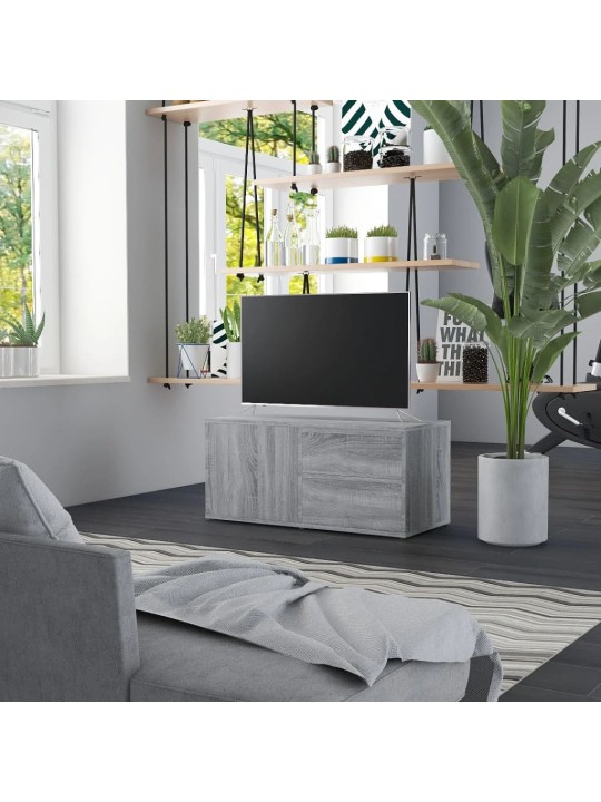 Tv skapītis, pelēka ozolkoka, 80x34x36 cm, inženierijas koks