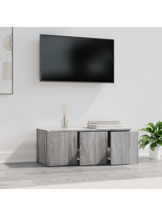Tv skapītis, pelēka ozolkoka, 80x34x30 cm, inženierijas koks