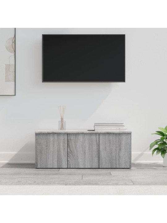 Tv skapītis, pelēka ozolkoka, 80x34x30 cm, inženierijas koks