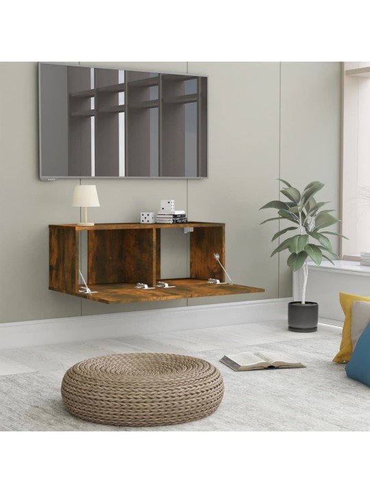 Tv skapītis, ozolkoka krāsa, 80x30x30 cm, inženierijas koks
