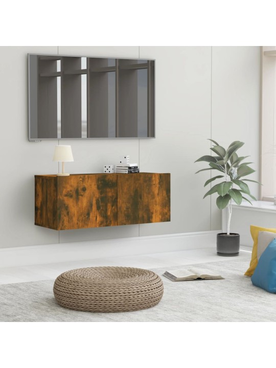 Tv skapītis, ozolkoka krāsa, 80x30x30 cm, inženierijas koks