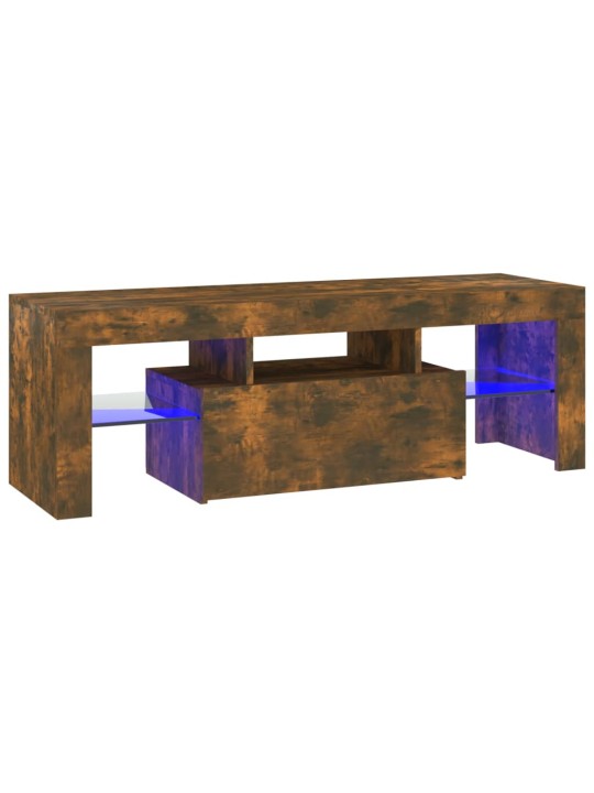 Tv skapītis ar led lampiņām, ozolkoka krāsa, 120x35x40 cm