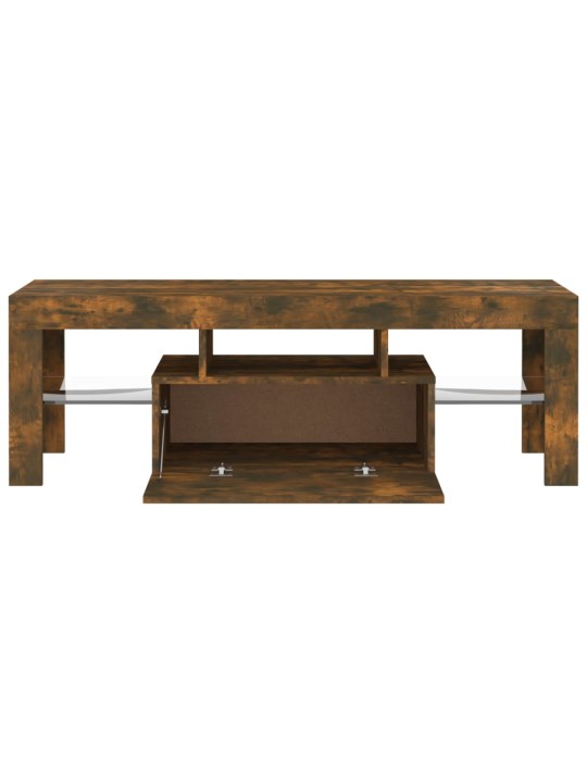 Tv skapītis ar led lampiņām, ozolkoka krāsa, 120x35x40 cm