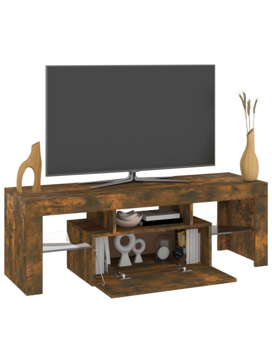 Tv skapītis ar led lampiņām, ozolkoka krāsa, 120x35x40 cm