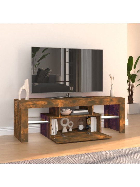 Tv skapītis ar led lampiņām, ozolkoka krāsa, 120x35x40 cm