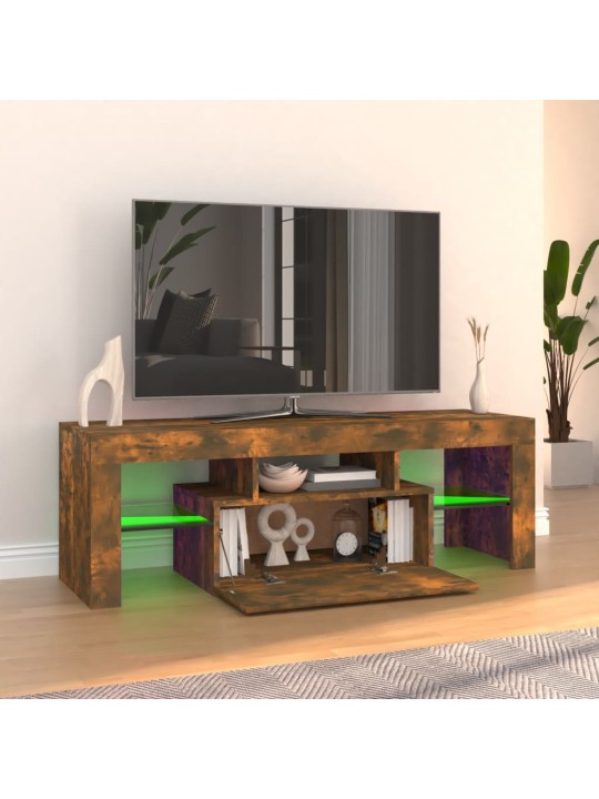 Tv skapītis ar led lampiņām, ozolkoka krāsa, 120x35x40 cm