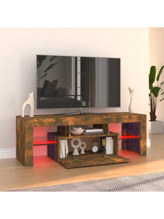 Tv skapītis ar led lampiņām, ozolkoka krāsa, 120x35x40 cm