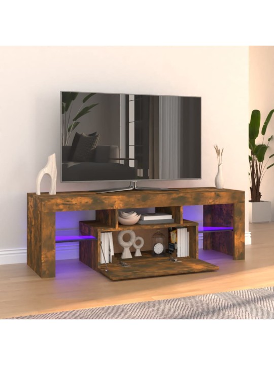 Tv skapītis ar led lampiņām, ozolkoka krāsa, 120x35x40 cm