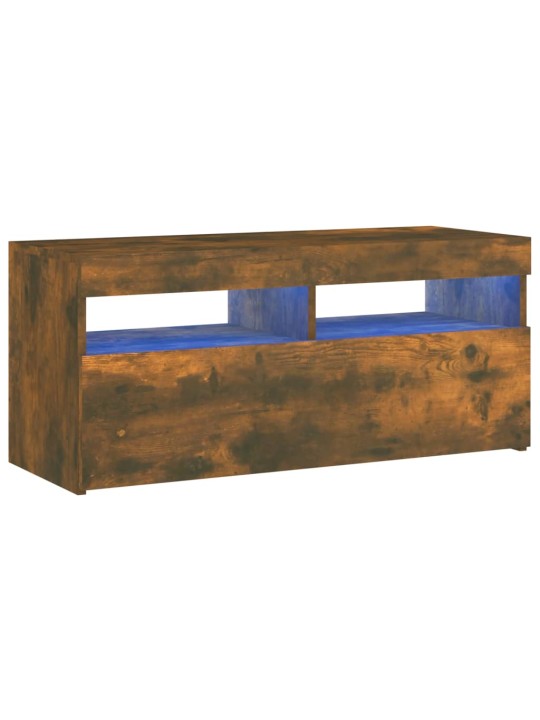 Tv skapītis ar led apgaismojumu, ozolkoka krāsa, 90x35x40 cm