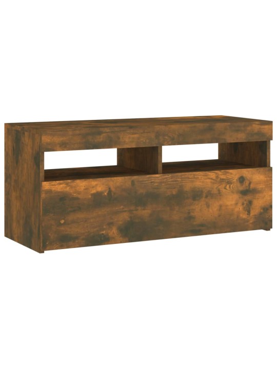 Tv skapītis ar led apgaismojumu, ozolkoka krāsa, 90x35x40 cm