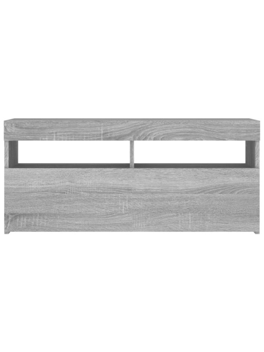Tv skapītis ar led lampiņām, pelēka ozolkoka krāsa, 90x35x40 cm