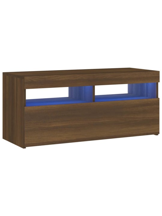 Tv skapītis ar led apgaismojumu, ozolkoka krāsa, 90x35x40 cm