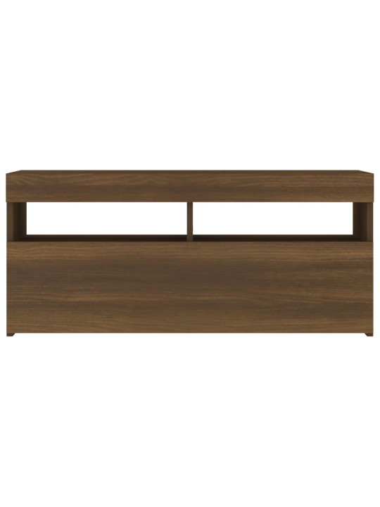 Tv skapītis ar led apgaismojumu, ozolkoka krāsa, 90x35x40 cm