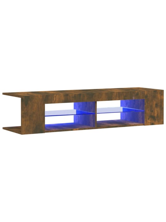 Tv galdiņš ar led lampiņām, ozolkoka krāsa, 135x39x30 cm