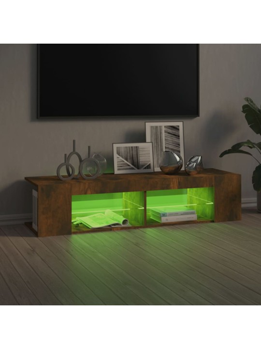 Tv galdiņš ar led lampiņām, ozolkoka krāsa, 135x39x30 cm