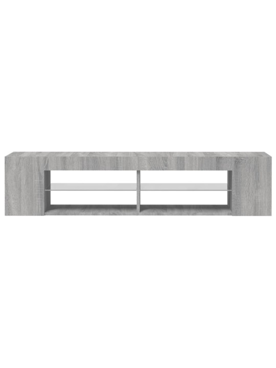 Tv galdiņš ar led lampiņām, pelēka ozolkoka, 135x39x30 cm