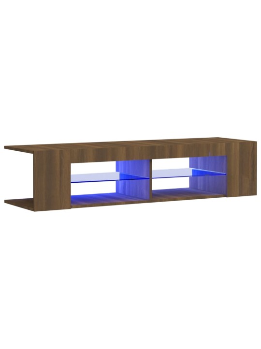 Tv galdiņš ar led lampiņām, ozolkoka krāsa, 135x39x30 cm