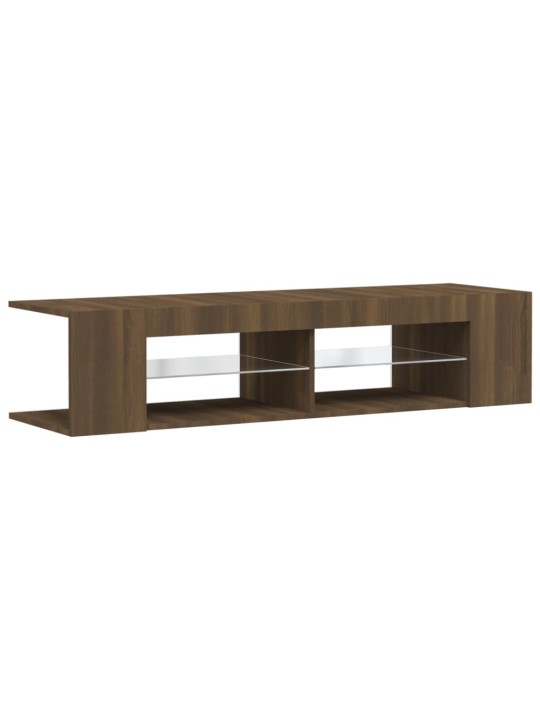 Tv galdiņš ar led lampiņām, ozolkoka krāsa, 135x39x30 cm