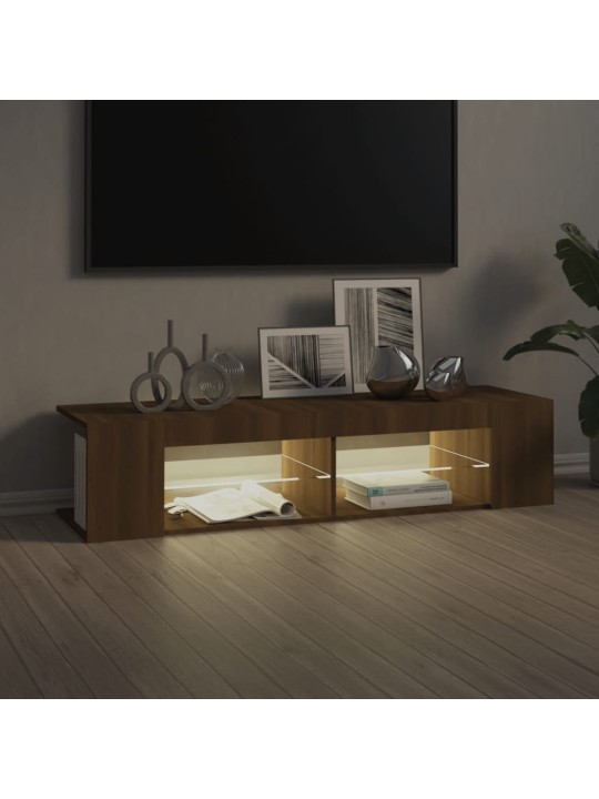 Tv galdiņš ar led lampiņām, ozolkoka krāsa, 135x39x30 cm