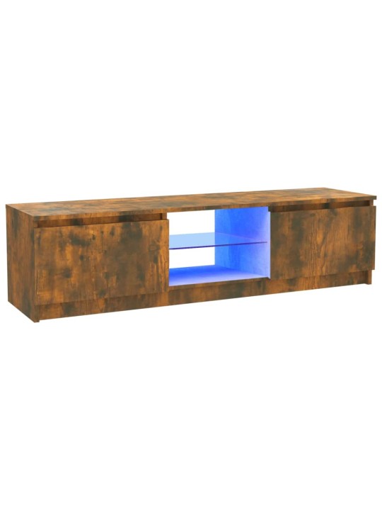 Tv skapītis ar led gaismiņām, ozolkoka krāsa, 120x30x35,5 cm