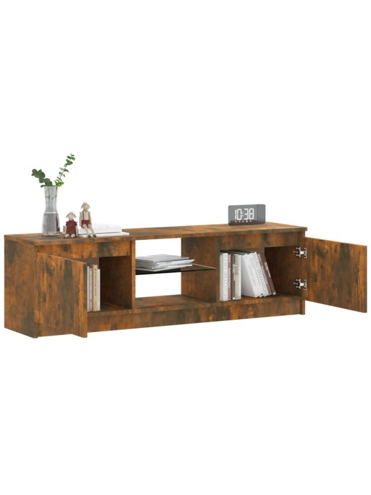 Tv skapītis ar led gaismiņām, ozolkoka krāsa, 120x30x35,5 cm