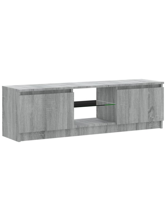 Tv skapītis ar led gaismiņām, pelēka ozolkoka, 120x30x35,5 cm