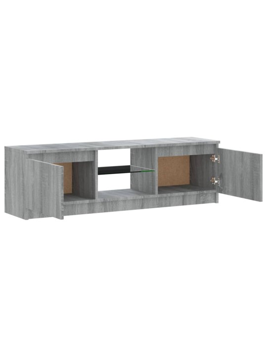 Tv skapītis ar led gaismiņām, pelēka ozolkoka, 120x30x35,5 cm