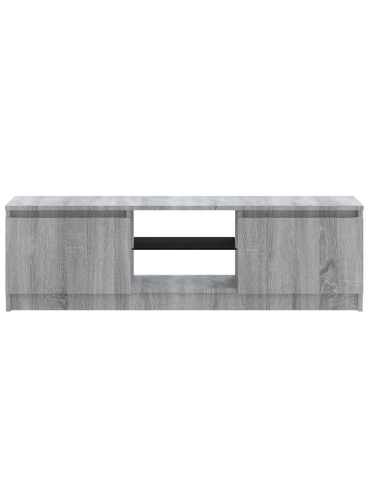 Tv skapītis ar led gaismiņām, pelēka ozolkoka, 120x30x35,5 cm