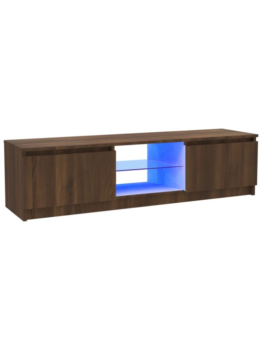 Tv skapītis ar led gaismiņām, ozolkoka krāsa, 120x30x35,5 cm