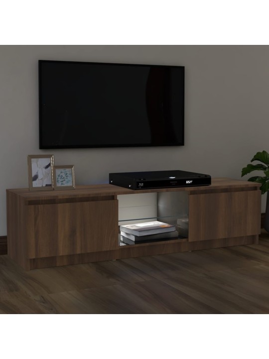 Tv skapītis ar led gaismiņām, ozolkoka krāsa, 120x30x35,5 cm