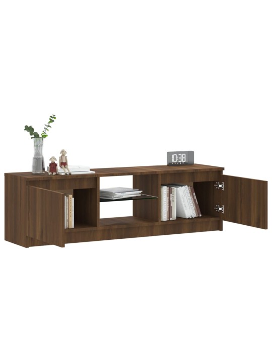 Tv skapītis ar led gaismiņām, ozolkoka krāsa, 120x30x35,5 cm