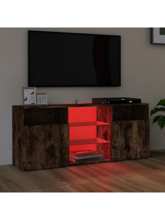 Tv skapītis ar led lampiņām, ozolkoka krāsa, 120x30x50 cm